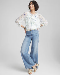 Chico's / Georgette Sheer Ruffle Blouse