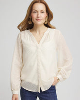 Chico's Discount - Chevron Blouson Sleeve Blouse