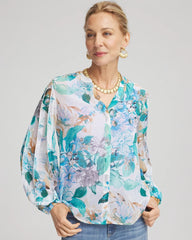 Chico's Sale - Georgette Billow Sleeved Blouse