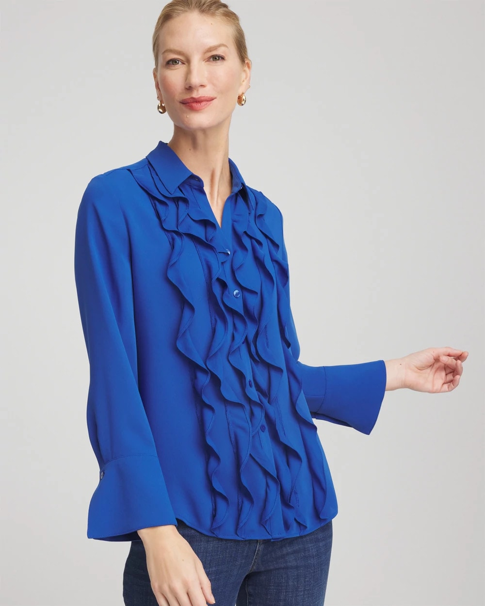 Chico's Online - Ruffle-Trim Chiffon Blouse