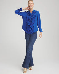 Chico's Online - Ruffle-Trim Chiffon Blouse