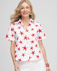 Chico's Starfish Short Sleeve Swing Shirt
