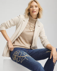 Chico's / Metallic Turtleneck Pullover Sweater