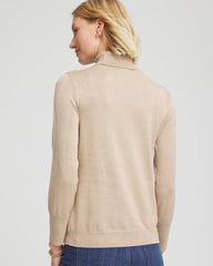 Chico's / Metallic Turtleneck Pullover Sweater