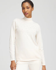 Chico's Discount - Ella Embellished Mockneck Sweater