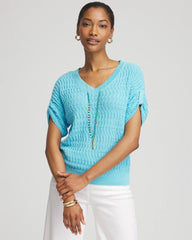 Chico's Online - Sequin V-Neck Pullover Sweater