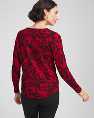 Chico's Outlet - Ella Printed V-Neck Sweater