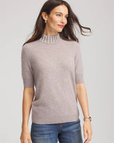 Chico's / Cashmere Pearl Mockneck Sweater