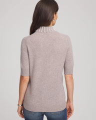 Chico's / Cashmere Pearl Mockneck Sweater