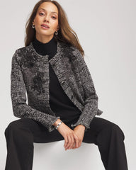 Chico's Discount - Embroidered Metallic Tweed Cardigan