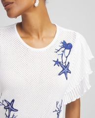 Chico's / Ocean Motif Pullover Sweater