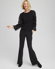 Chico's Outlet - Fringe Sequins Pullover Sweater