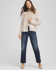 Chico's / Fuzzy Jacquard Boyfriend Cardigan