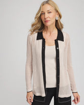 Chico's / Pointelle Polo Cardigan