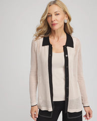 Chico's / Pointelle Polo Cardigan