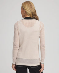 Chico's / Pointelle Polo Cardigan