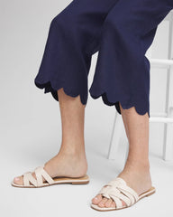Chico's / Linen Scallop Hem Crop Pants