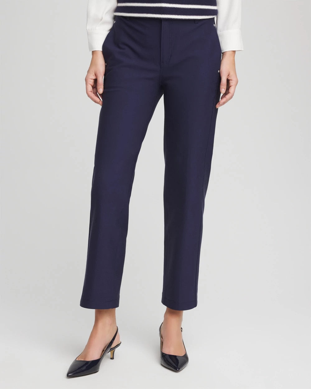 Chico's Discount - Cotton Straight Ankle Trousers