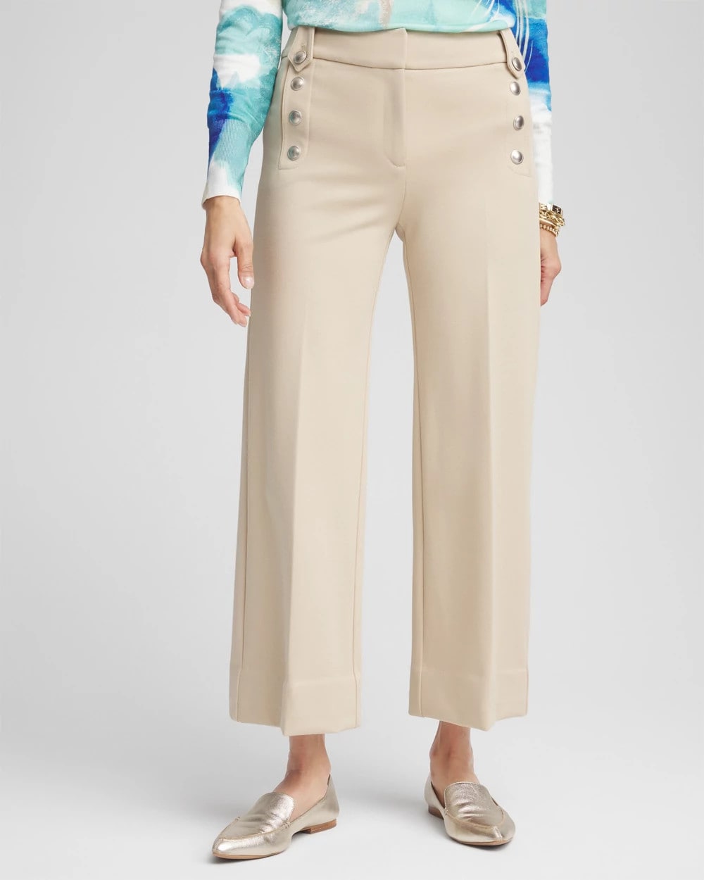 Chico's For Sale - Button Knit Twill Cropped Pants