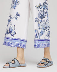 Chico's / Butterfly Pull-On Linen Cropped Pants