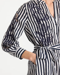 Chico's Discount - Embroidered Striped Dress