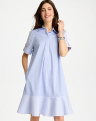 Chico's For Sale - Popover Striped Tiered Poplin Dress