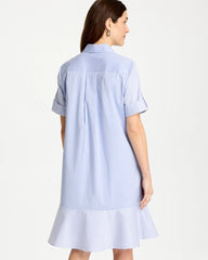 Chico's For Sale - Popover Striped Tiered Poplin Dress