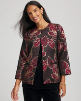 Chico's US - Travelers™ Collection Jacquard Foiled Floral Jacket