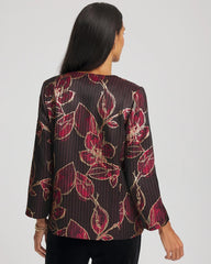 Chico's US - Travelers™ Collection Jacquard Foiled Floral Jacket