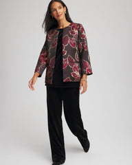 Chico's US - Travelers™ Collection Jacquard Foiled Floral Jacket