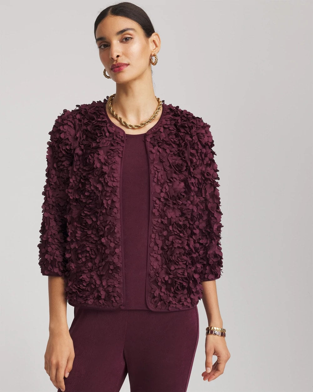 Chico's For Sale - Travelers™ Collection Textured Rosette Jacket
