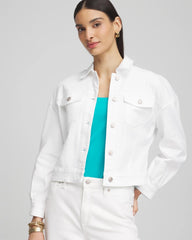 Chico's / Embroidered Relaxed Denim Jacket