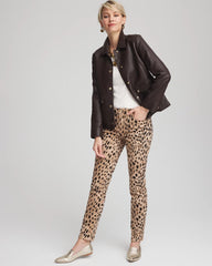 Chico's Snap Front Faux Leather Jacket
