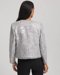 Chico's On Sale - Silver Sequins Tweed Jacket