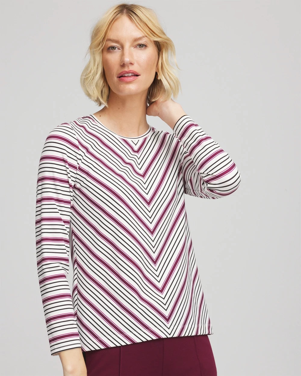 Chico's Discount - Zenergy® Soft Brushed Striped Top