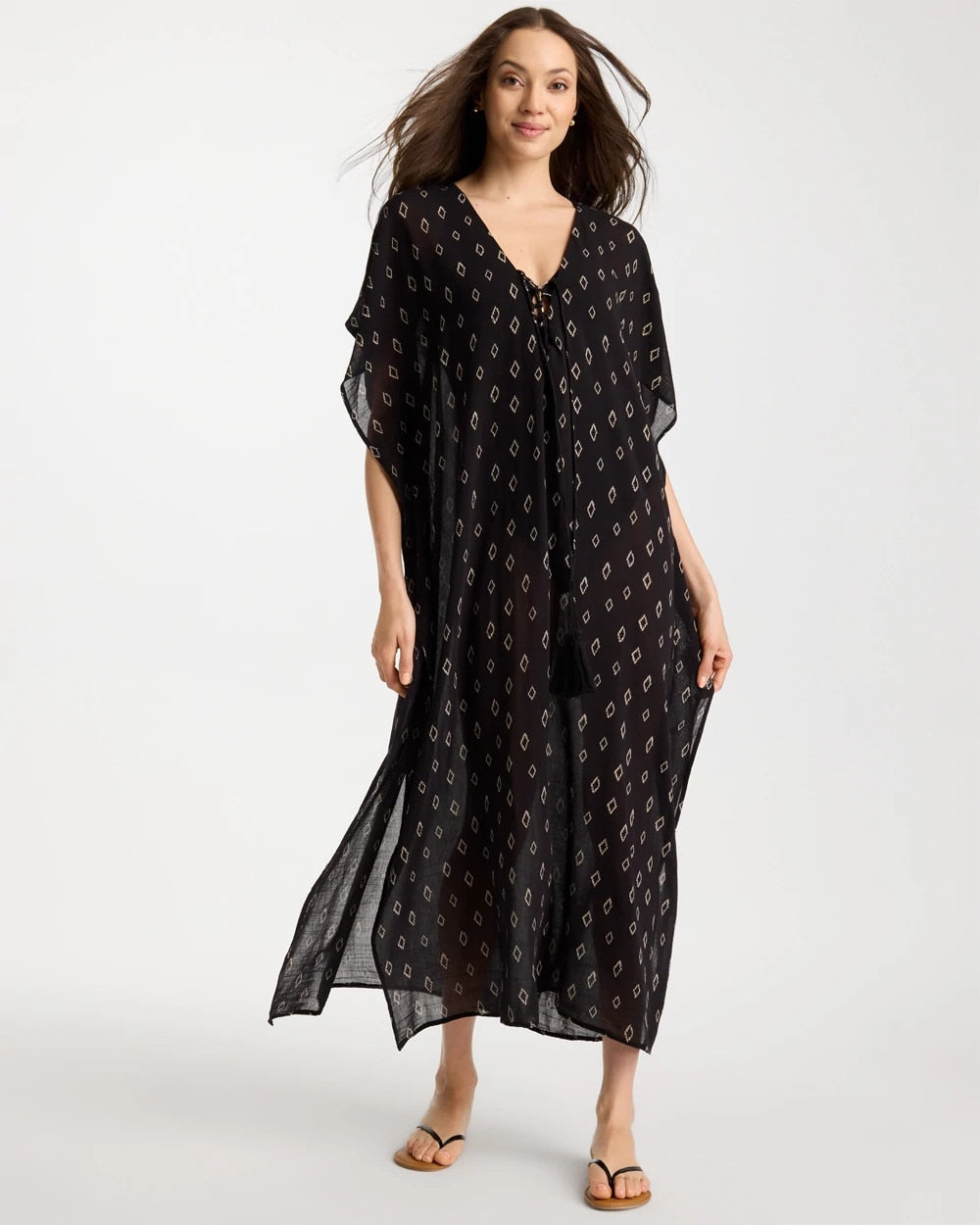 Chico's Discount - Printed Kaftan Swim Cover-Up