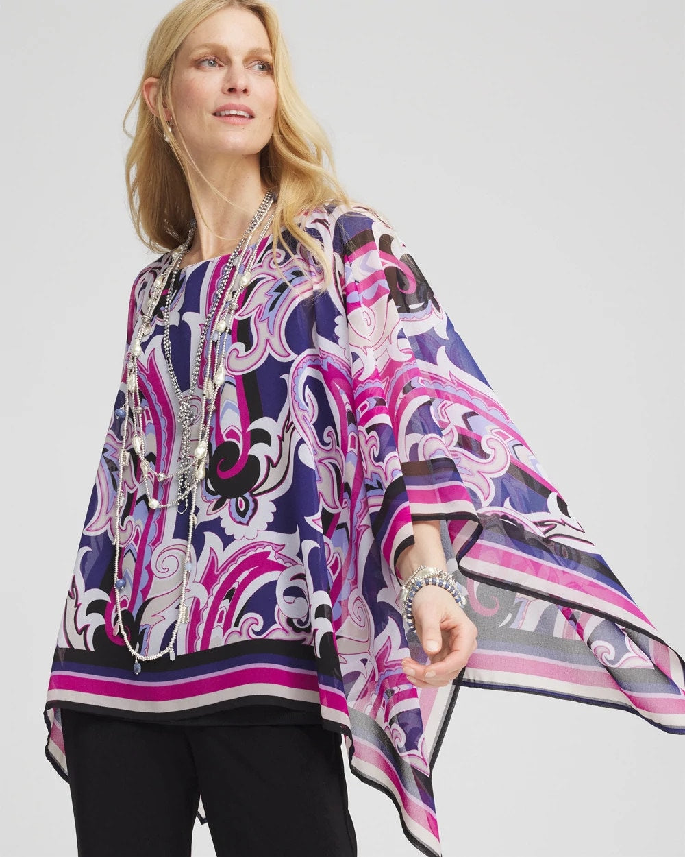 Chico's Sale - Travelers™ Paisley Chiffon Layered Top