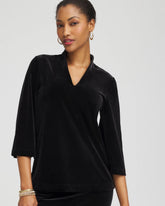 Chico's Outlet - Travelers™ Velvet V-Neck Kimono Sleeve Top