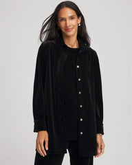 Chico's US - Travelers™ Velvet Button-Down Shirt