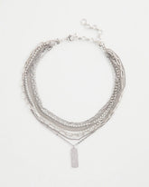 Chico's US - Silver Tone Pave Multistrand Necklace