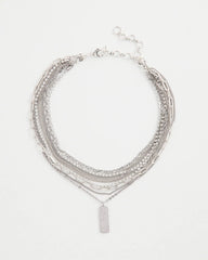 Chico's US - Silver Tone Pave Multistrand Necklace