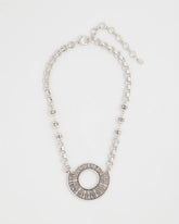 Chico's Sale - Sparkling Silvertone Circle Pendant Necklace