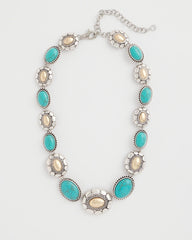 Chico's US - Turquoise Mixed Metal Collar Necklace