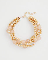 Chico's / Gold Pink Chunky Beaded Necklace