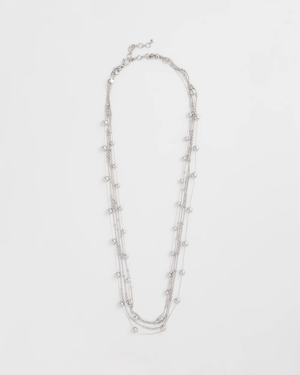 Chico's Sale - Multistrand Beaded Silvertone Necklace