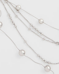 Chico's Sale - Multistrand Beaded Silvertone Necklace