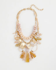 Chico's / Chico's Originals Neutral Stone Bib Necklace