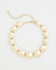 Chico's Outlet - Gold Pebble Collar Necklace