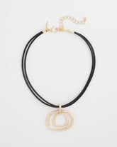 Chico's Discount - Gold Tone Rings Pendant Necklace