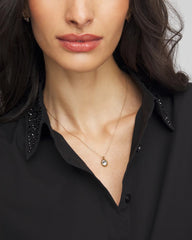 Chico's US - Bezel Set Pendant Goldtone Necklace
